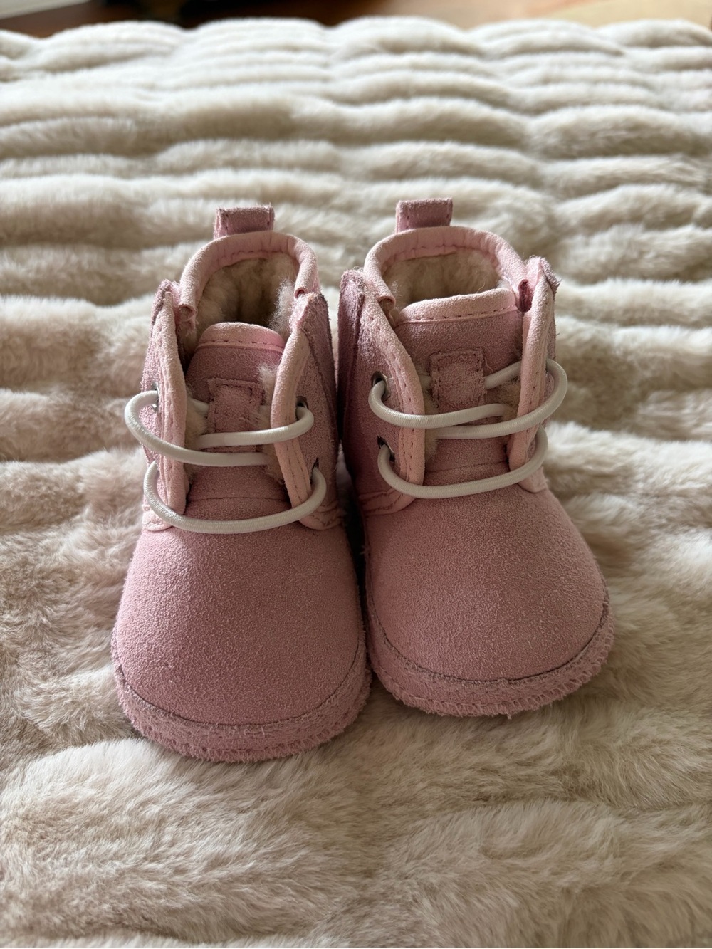 UGG Pink Fleece-Lined Baby Booties